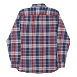 TOMMY HILFIGER Mens Blue & Maroon Check Shirt S Cotton Blend Classic Button-Down
