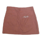 INDIGO REIN Womens Rust Floral Embroidered Mini Cotton Skirt Size S Casual