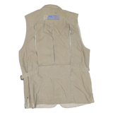 SAFARI Mens Beige Outdoor Gilet M Cotton Blend Woven Plain Sleeveless Zip