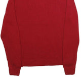 CHAPS Womens Red Plain Pullover V Neck Basic Knit L Cotton Jumper Casual