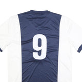 NIKE Mens Navy & White Athletic T-Shirt M Short Sleeve V-Neck Sports Jersey