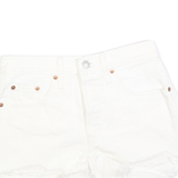 LEVI'S Womens White Denim Casual Shorts XS W24 Frayed Hem Cotton