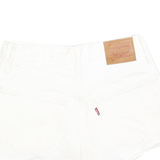 LEVI'S Womens White Denim Casual Shorts XS W24 Frayed Hem Cotton