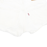 LEVI'S Womens White Denim Casual Shorts XS W24 Frayed Hem Cotton