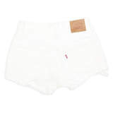 LEVI'S Womens White Denim Casual Shorts XS W24 Frayed Hem Cotton