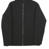 CALVIN KLEIN Mens Black Jacket S Polyester Zip Hooded Plain Casual Urban