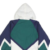 ANDY JOHNS Womens Green Navy & White Zip Up Outdoor Jacket S Polyester Blend