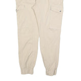 YES OR NO Womens Cotton Blend Beige Slim Cargo Trousers W36 L28 Zip Pockets