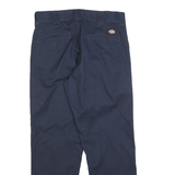 DICKIES Mens Regular Navy Blue Cotton Blend Twill Trousers W30 L27 Workwear Zip