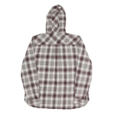 CARHARTT Womens White & Brown Hooded Plaid Cotton Shirt L Casual Workwear