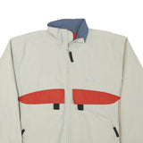 ADIDAS Mens Cream & Red Zip Jacket L Polyester Blend Plain Sportswear