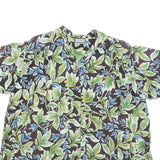 CITI-GIRL Womens Black Green Blue Floral Shirt Short Sleeve V-Neck One Size
