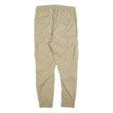 H&M Mens Beige Slim Drawstring Cargo Trousers W30 L27 Casual Cotton Blend