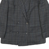 Womens Grey Plain Button Jacket M Polyester Blend Classic Blazer M