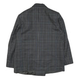 Womens Grey Plain Button Jacket M Polyester Blend Classic Blazer M