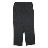 DICKIES Mens Cotton Blend Black Regular Fit Straight Leg Trousers W34 L29