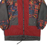 RODEO Mens Red Grey Patchwork Polyester Blend Zip Jacket L Casual Outerwear