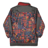 RODEO Mens Red Grey Patchwork Polyester Blend Zip Jacket L Casual Outerwear