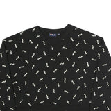 FILA Womens Black Sweatshirt Crew Neck 2XL Cotton Blend Logo Print Pullover