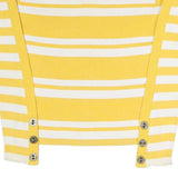 TOMMY HILFIGER Womens Yellow & White Patterned Cotton Blend V-Neck Jumper S