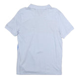 CALVIN KLEIN Mens Blue & Grey Short Sleeve Striped Polo Shirt M Cotton Casual