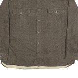 FREEDOM FOUNDARY Mens Brown Cotton Shirt L Button Front Chest Pockets Casual