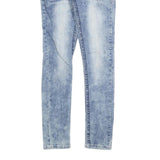 BODY CENTRAL Womens Slim Blue Denim Light Wash Jeans W26 L30 Embroidered Pockets