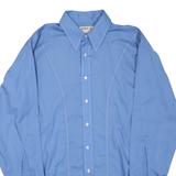 ARROW Mens Blue Shirt L Classic Cotton Blend Button-Down Long Sleeve