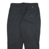 DICKIES Mens Cotton Blend Black Relaxed Straight Trousers W36 L30 Workwear Zip