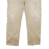 CARHARTT Mens Regular Beige Cotton Blend Button Trousers W40 L33 Workwear