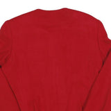 Womens Red Button Cotton Blend Classic Jacket M Plain Elegant Timeless Outerwear