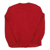 Womens Red Button Cotton Blend Classic Jacket M Plain Elegant Timeless Outerwear