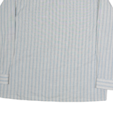 CLAY FERRY Mens Blue & Grey Cotton Striped Shirt M Classic Button Down Long