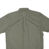 WRANGLER Mens Green Short Sleeve Cotton Blend Shirt L Casual Buttoned Pockets