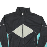 WILSON Mens Black & Mint Green Zip Jacket L Polyester Blend Colourblock