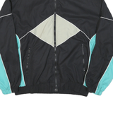 WILSON Mens Black & Mint Green Zip Jacket L Polyester Blend Colourblock