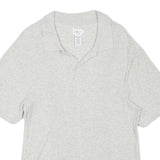 CALVIN KLEIN JEANS Mens Grey Short Sleeve Plain Polo Shirt L Cotton Blend Casual