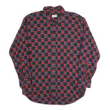COLDOR Mens Red & Black Check Shirt XL Cotton Blend Long Sleeve Casual