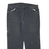DICKIES Mens Jeans Black Regular Straight Denim Medium W44 L30 Workwear Zip
