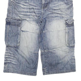 FLAG Mens Shorts Blue Denim Cargo XL W32 Cotton Blend Casual Summer