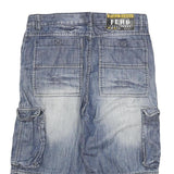FLAG Mens Shorts Blue Denim Cargo XL W32 Cotton Blend Casual Summer