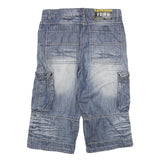 FLAG Mens Shorts Blue Denim Cargo XL W32 Cotton Blend Casual Summer