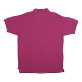 CHAPS Mens Pink Short Sleeve Polo Shirt L Classic Cotton Crest Embroidered