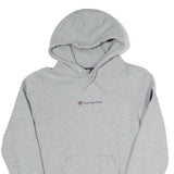 CHAMPION Mens Grey Hoodie S Printed Logo Pullover Cotton Blend Casual