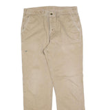 CARHARTT Mens Cotton Blend Beige Relaxed Straight Trousers W36 L34 Workwear Zip
