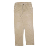 CARHARTT Mens Cotton Blend Beige Relaxed Straight Trousers W36 L34 Workwear Zip