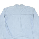 RACE ROCK Mens Light Blue Denim Shirt XL Cotton Blend Casual Button Front