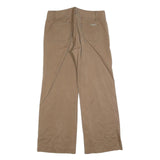 MARLBORO Womens Cotton Blend Beige Regular Wide-Leg Trousers W35 L32 Casual