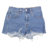 LEVI'S Womens Denim Blue Cut-Off Shorts S W27 Frayed Hem Casual Summer