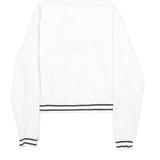 FILA Womens White Hoodie M Cotton Blend Logo Print Casual Pullover